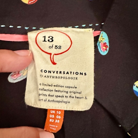 13 0f 52 Conversations by Anthropologie Colloquial Pintucked Button Down Blouse - Picture 7 of 7
